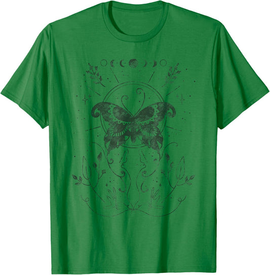 Light Academia Aesthetic Clothing Teen Girls Woman Luna Moth T-Shirt - T-Shirt | Irish Green