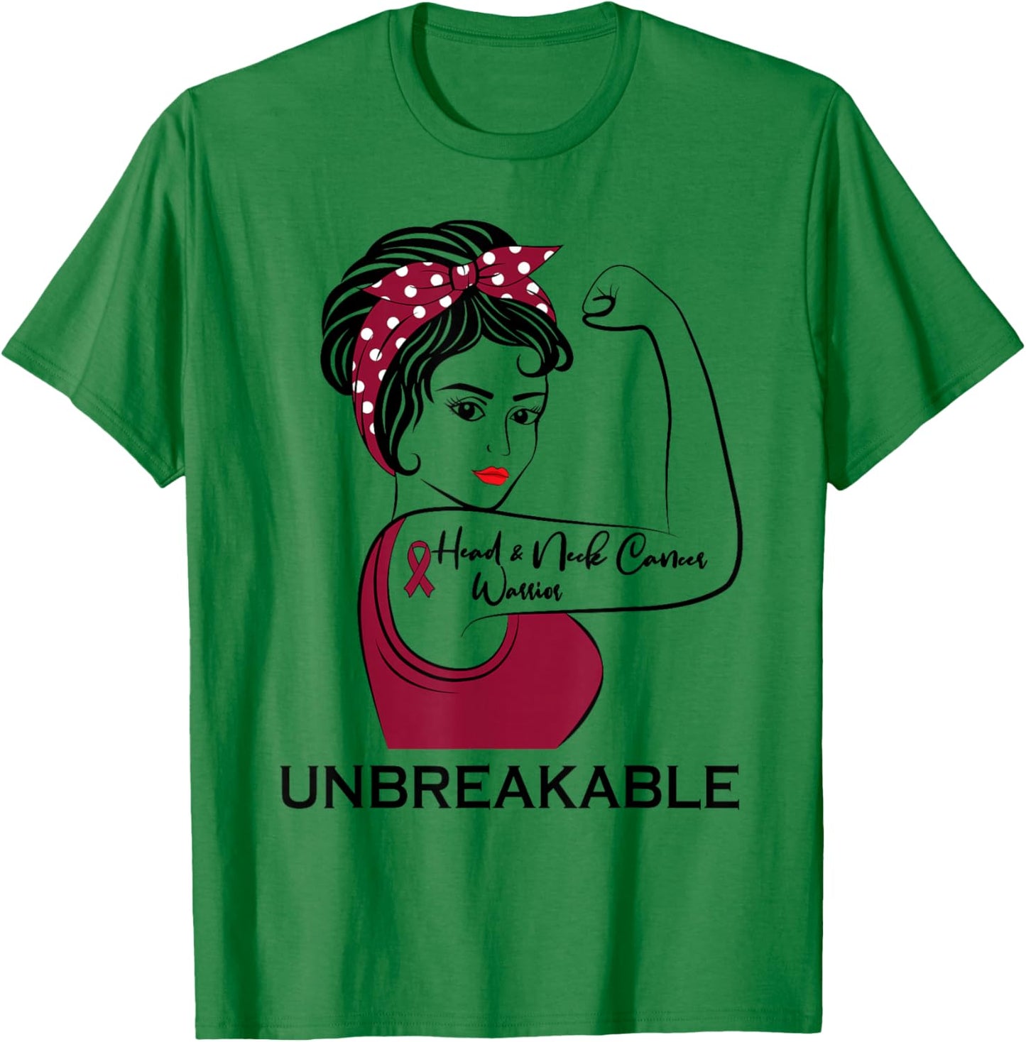 Head and Neck Cancer Warrior Unbreakable Awareness T-Shirt - T-Shirt | Irish Green
