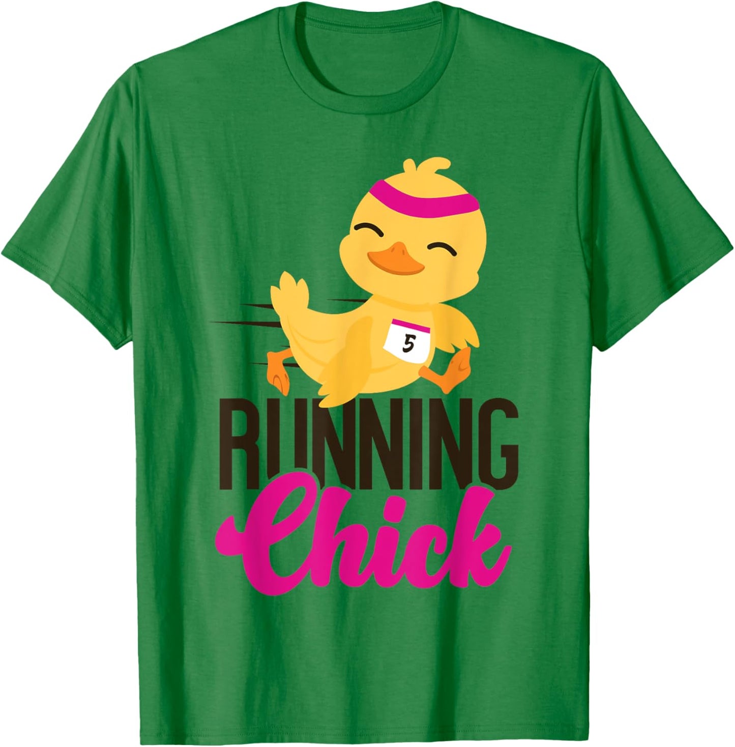 Running Runner Half Marathon Chicken Girl Running Chick T-Shirt - T-Shirt | Irish Green
