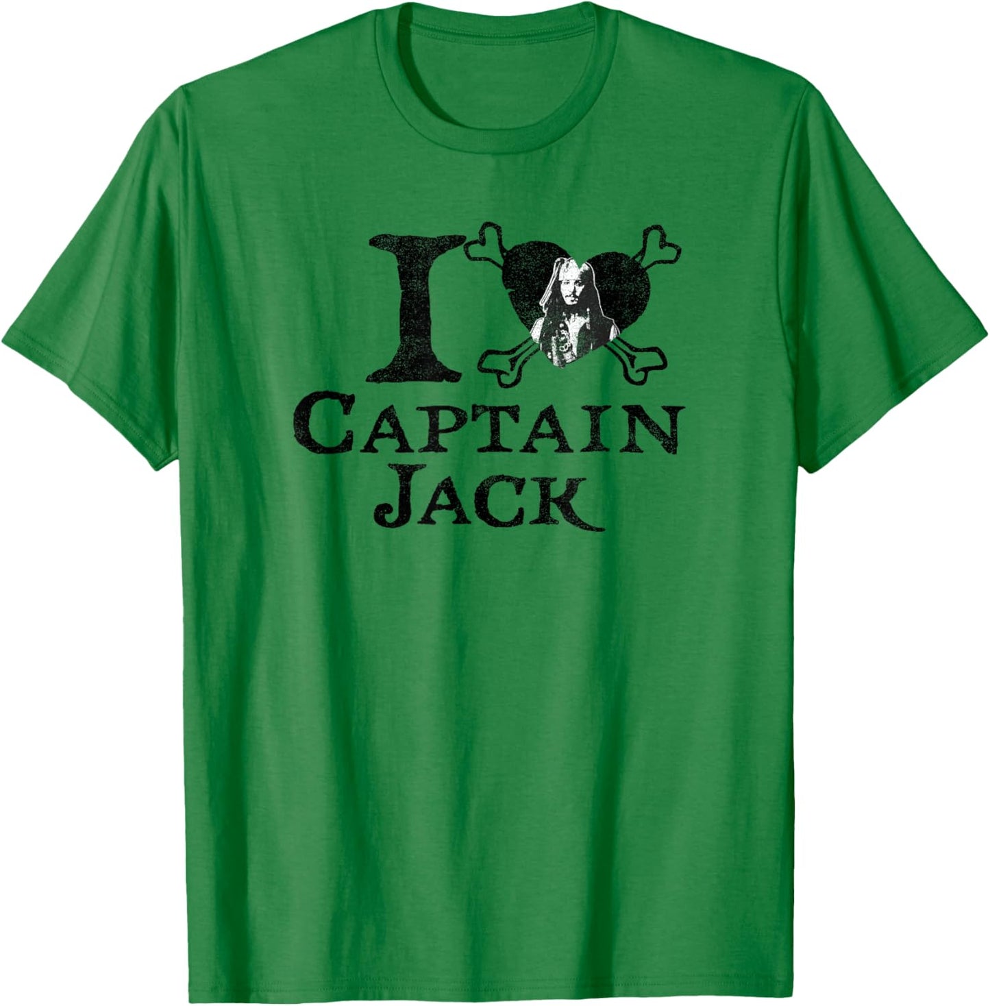 Disney Pirates of The Caribbean I Heart Captain Jack T-Shirt - T-Shirt | Irish Green
