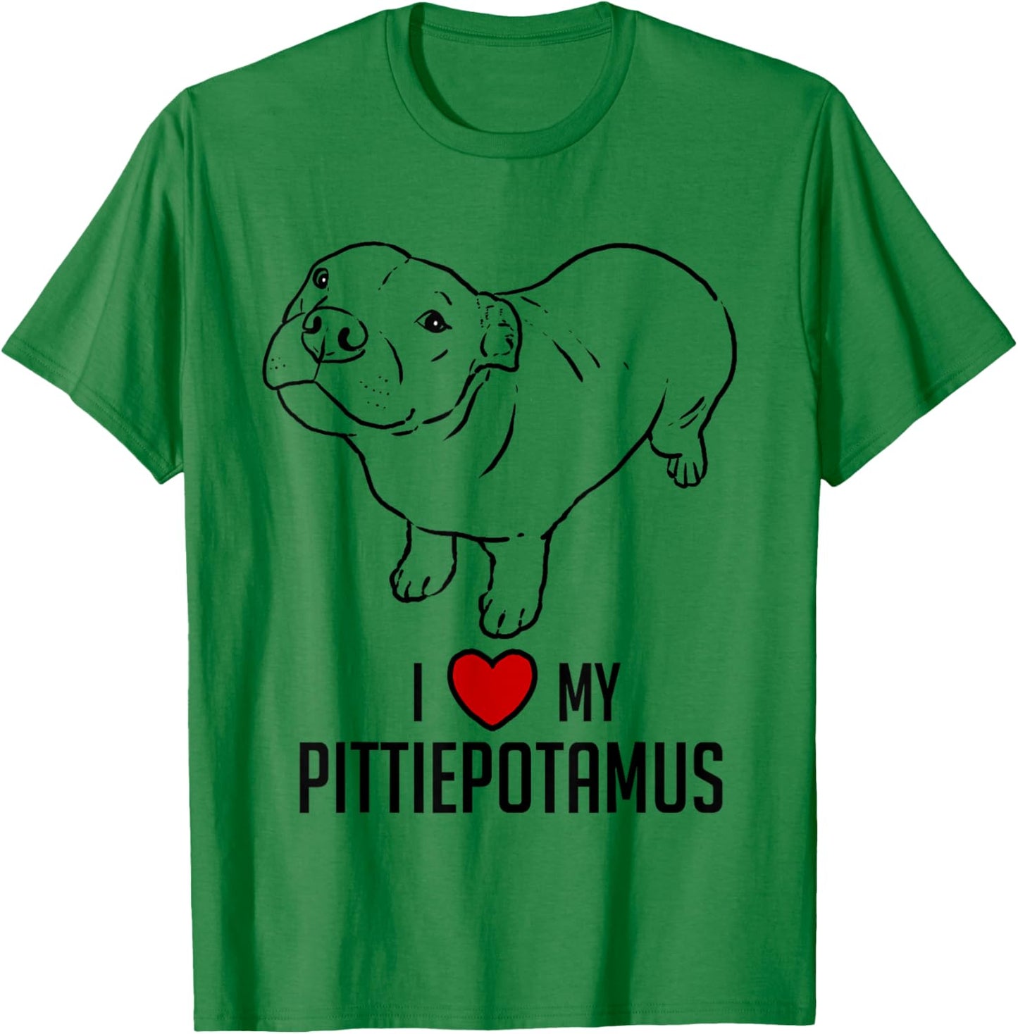 Funny Pitbull, Pitbull Humor, Pittiepotamus, Pitbull Hippo T-Shirt - T-Shirt | Irish Green