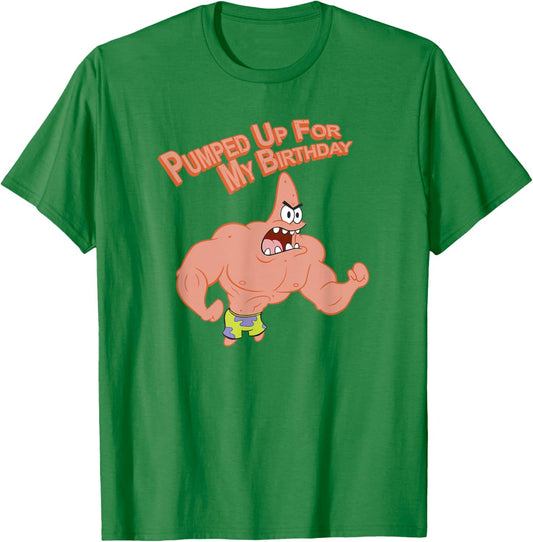 SpongeBob SquarePants Patrick Pumped Up For My Birthday T-Shirt - T-Shirt | Irish Green