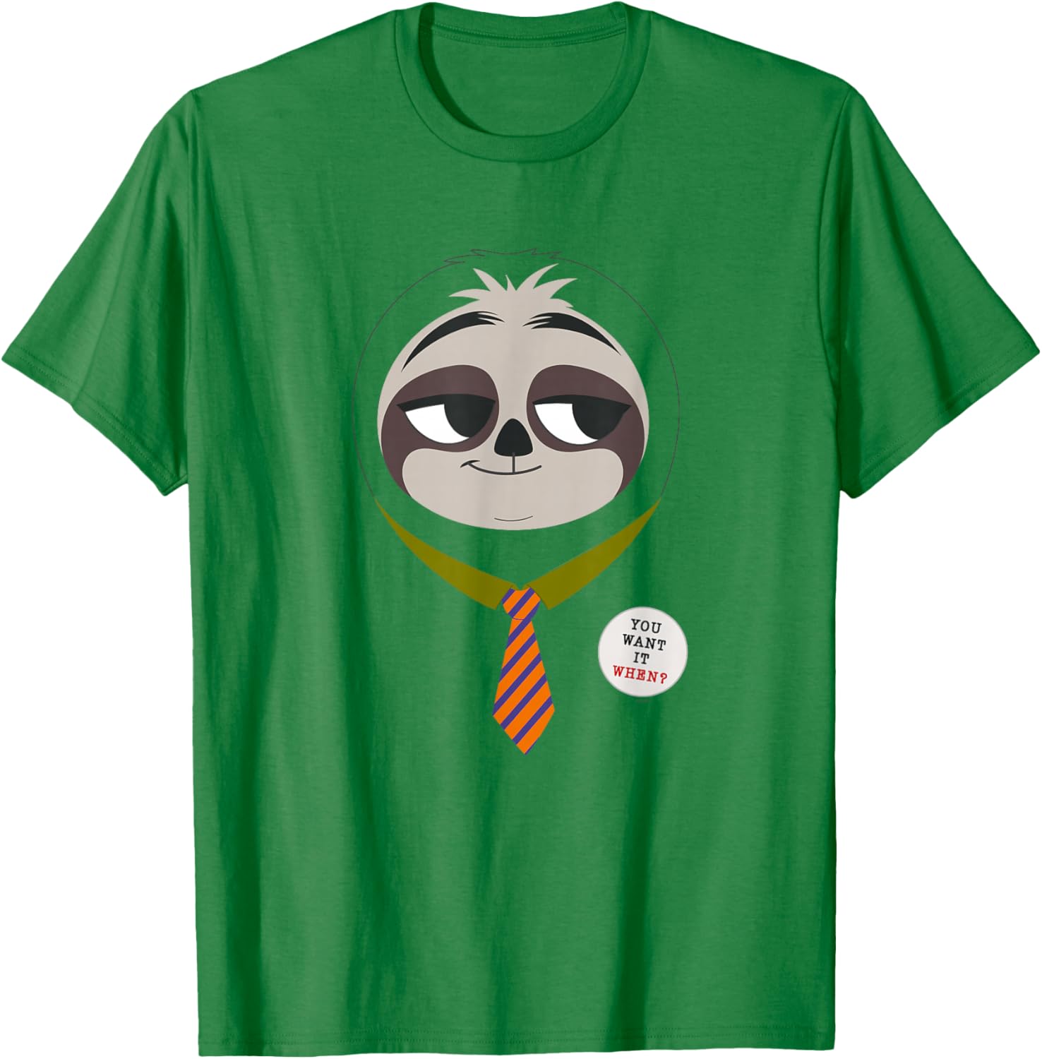 Disney Zootopia Flash The Sloth Face T-Shirt - T-Shirt | Irish Green
