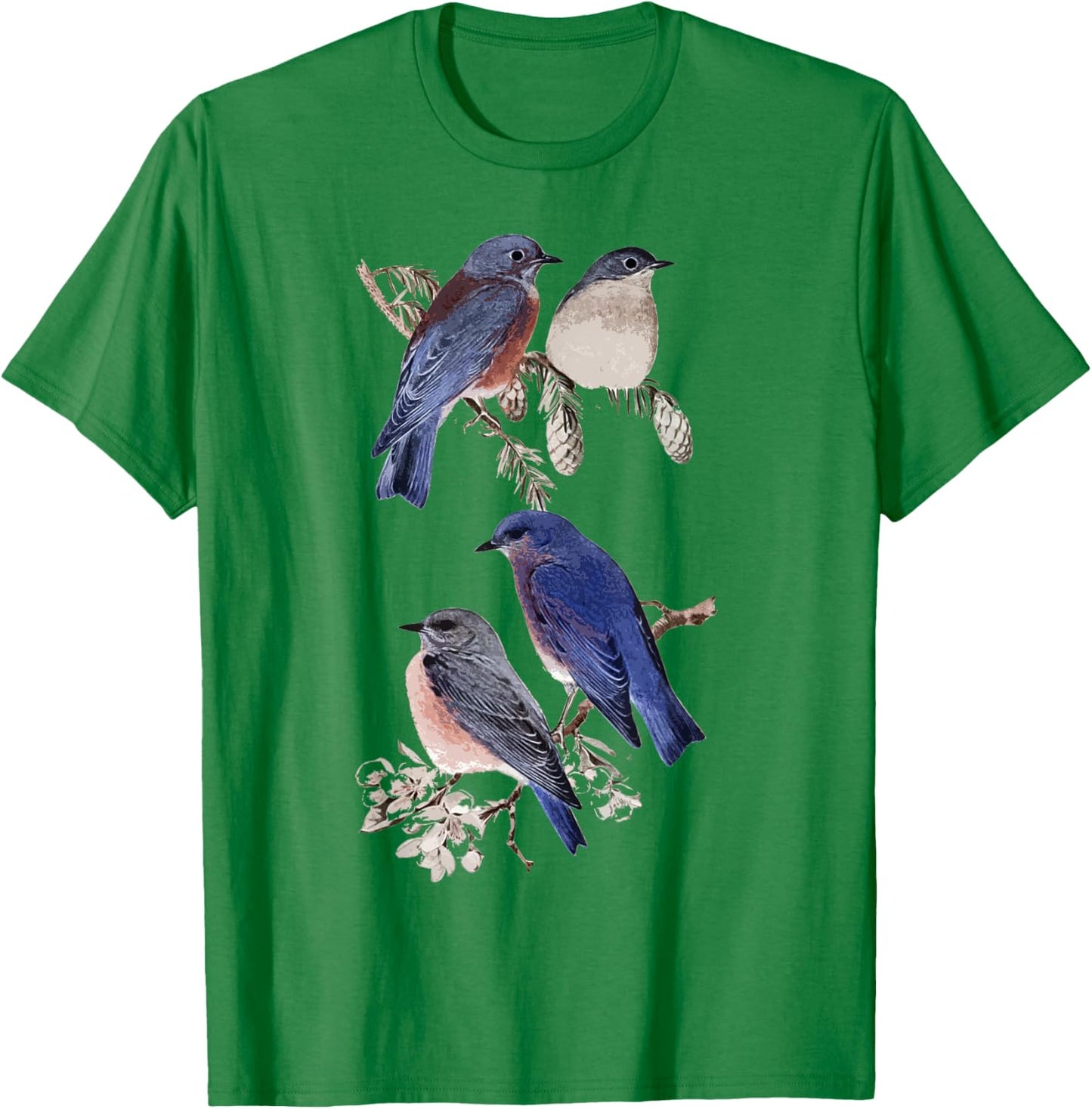 Patience Bluebird of Happiness Blue Bird Eastern Bluebird T-Shirt - T-Shirt | Irish Green