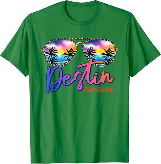 Sunglasses Destin Florida Beach Vacation Matching Family T-Shirt - T-Shirt | Irish Green