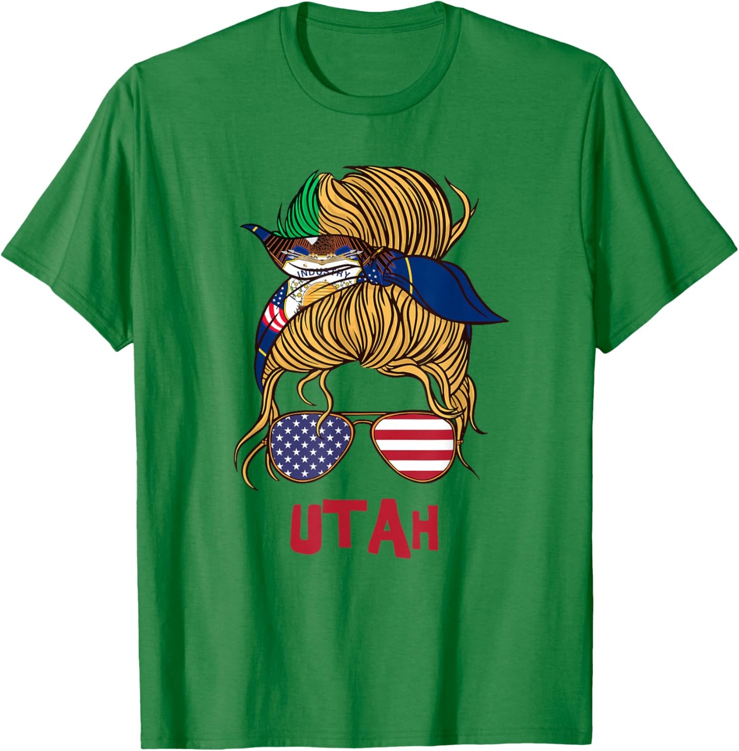 Utah for Girls Utah proud State Flag T-Shirt - T-Shirt | Irish Green