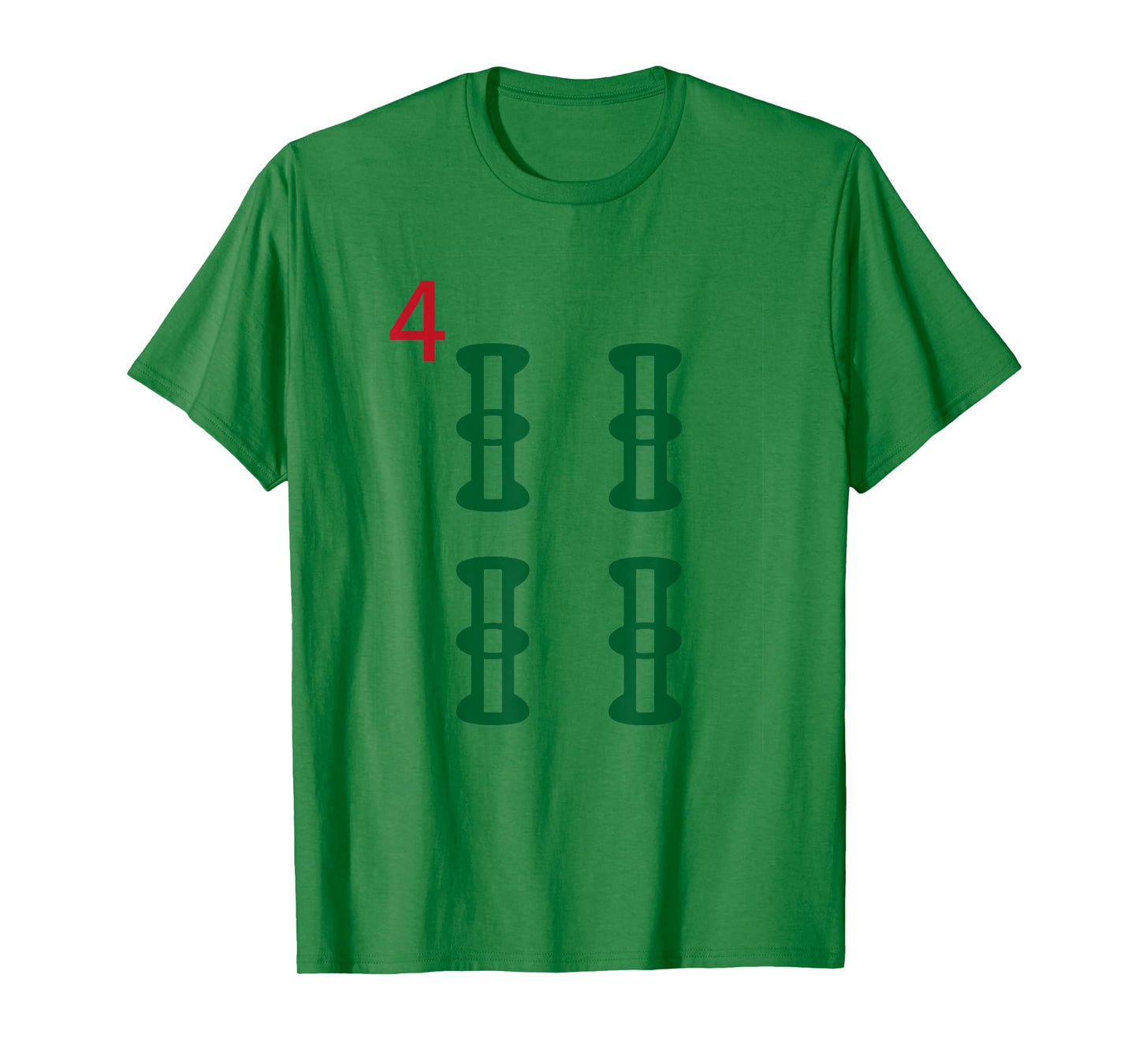 Chinese Mah Jong Bamboo Sozu Four Tile Mahjong Costume T-Shirt