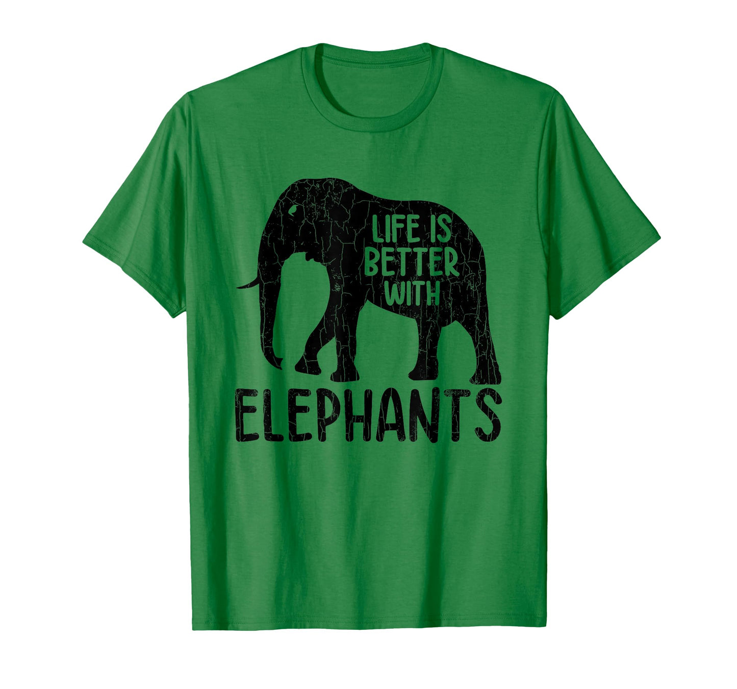 Life Is Better With Elephants Funny Elephant Lover Graphic T-Shirt