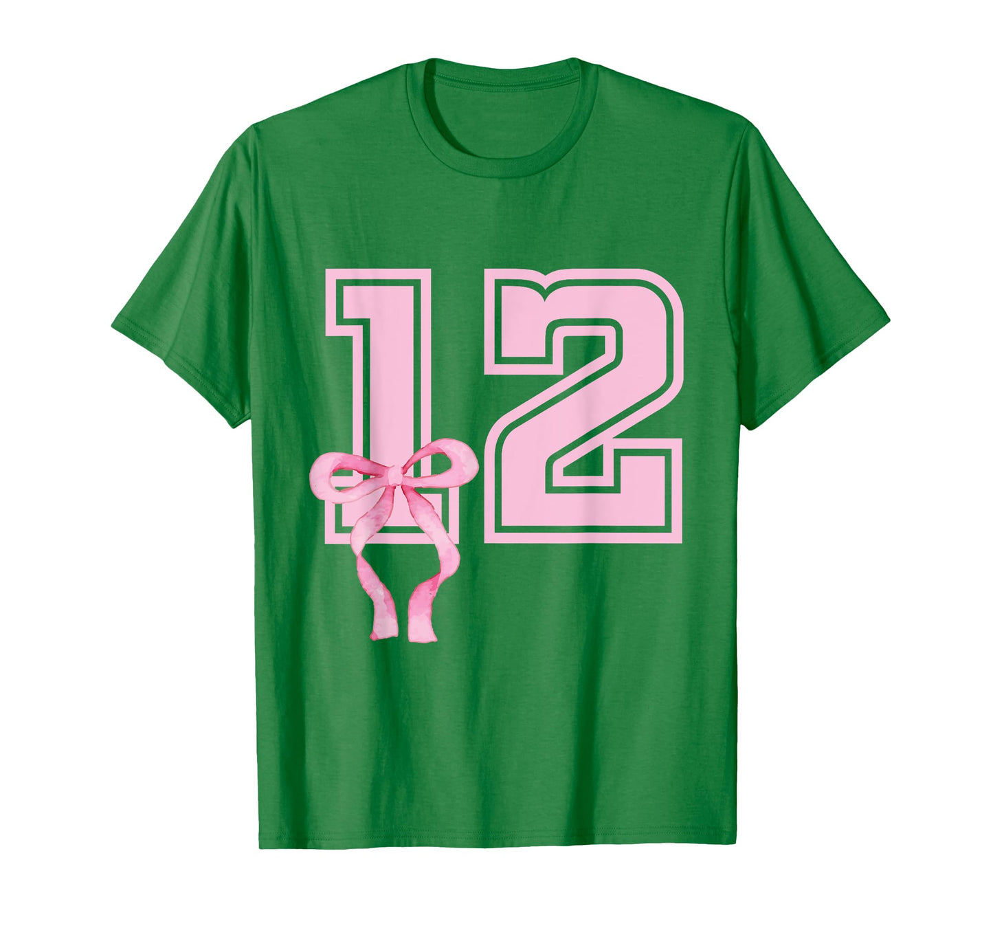 12 Years Old Birthday Girl Coquette Pink Bow Aesthetic T-Shirt