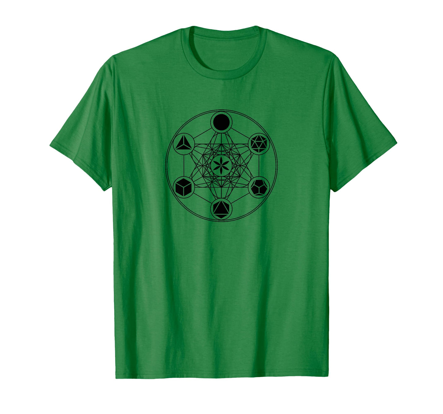 Sacred Geometry Yoga Metatrons Cube Platonic Solids T-shirt T-Shirt