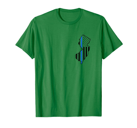 New Jersey US Thin Blue Line Flag Police State Trooper T-Shirt