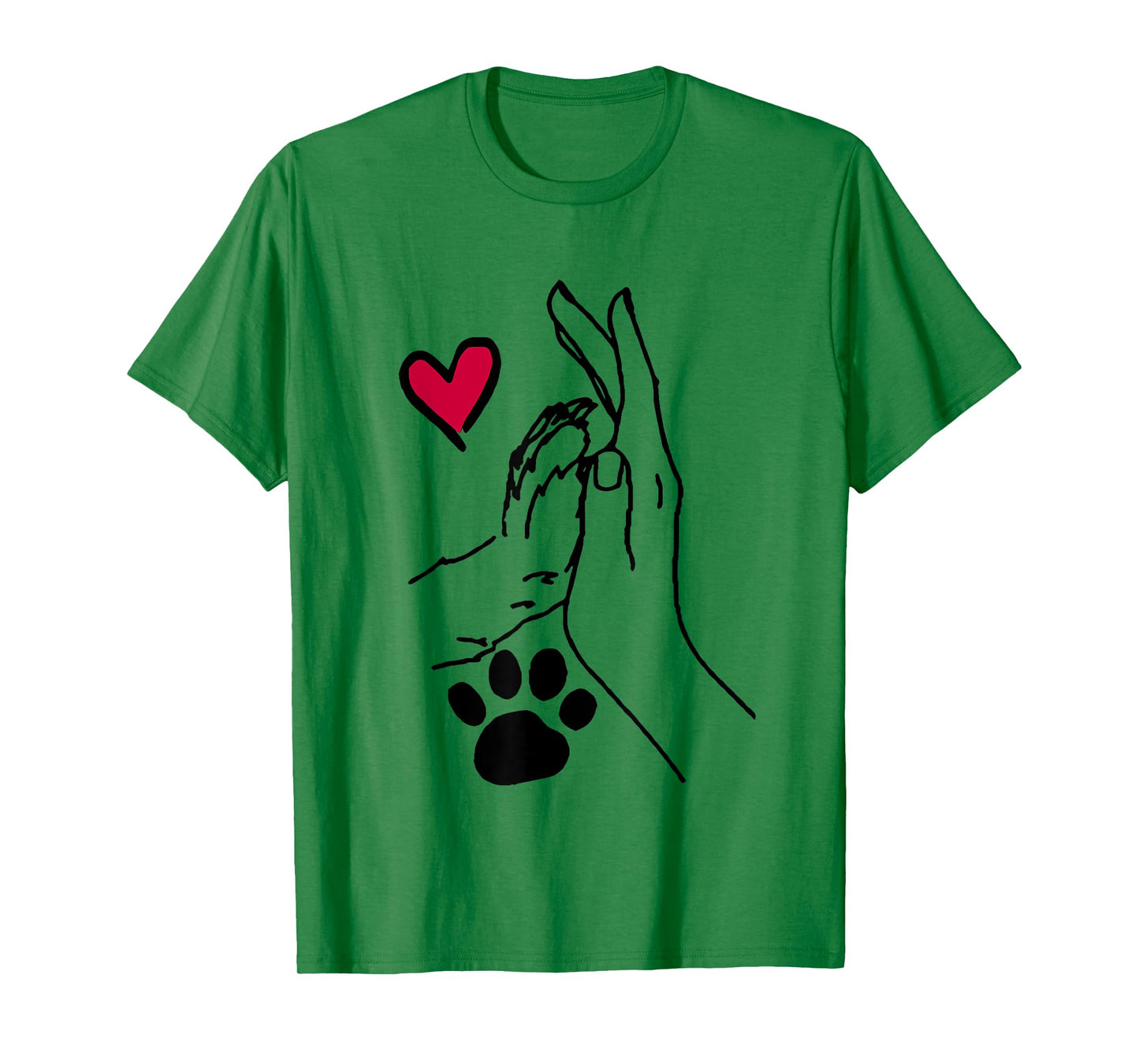 Human And Dog Or Cat Paw High Five Dog Human Friendship T-Shirt