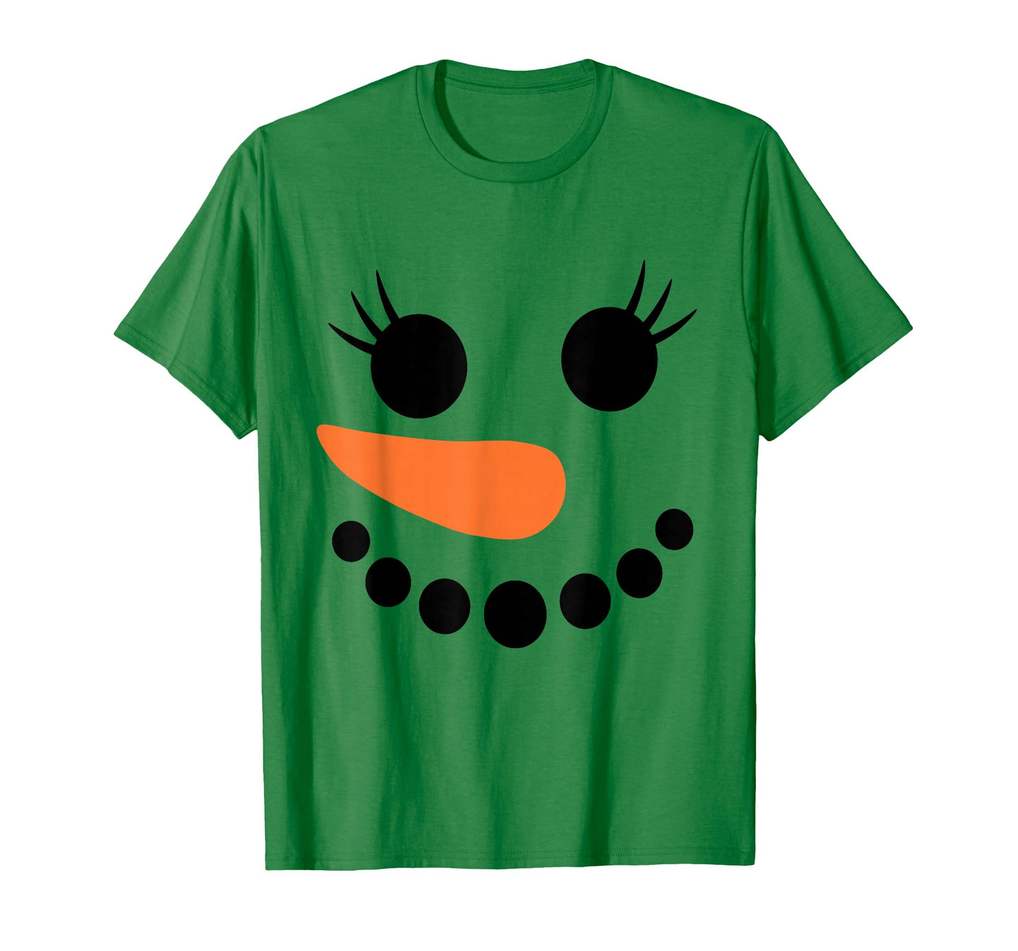 Winter Snowman Face Eyelashes Christmas Xmas For Girl Womens T-Shirt