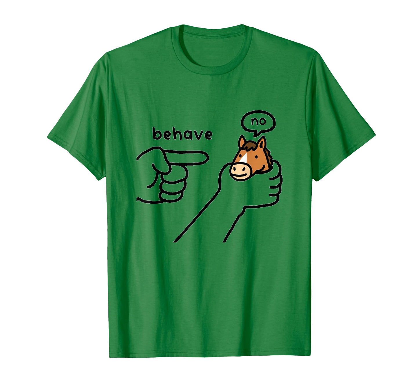 Funny Horse Behave No Stubborn Meme Equestrian Cartoon T-Shirt