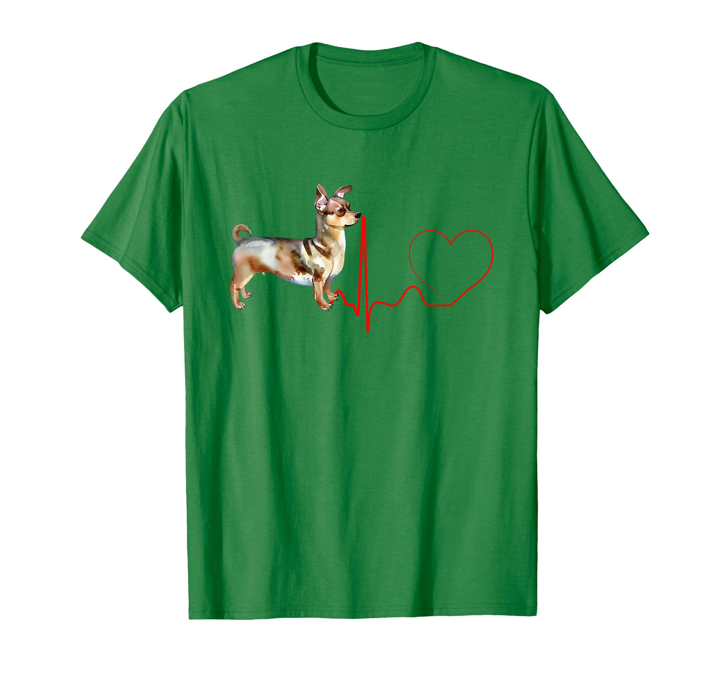 Chiweenie Dog Heartbeat EKG Funny My Dogs are My Cardio T-Shirt