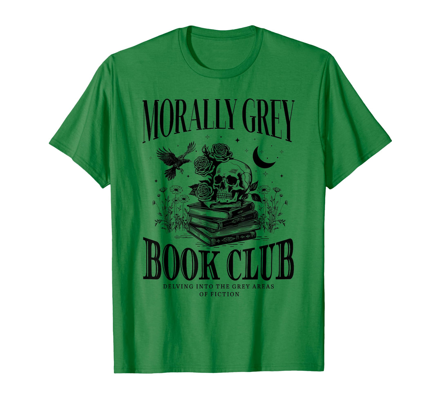Morally Grey Book Club Skeleton Funny Books Lover Bookworm T-Shirt