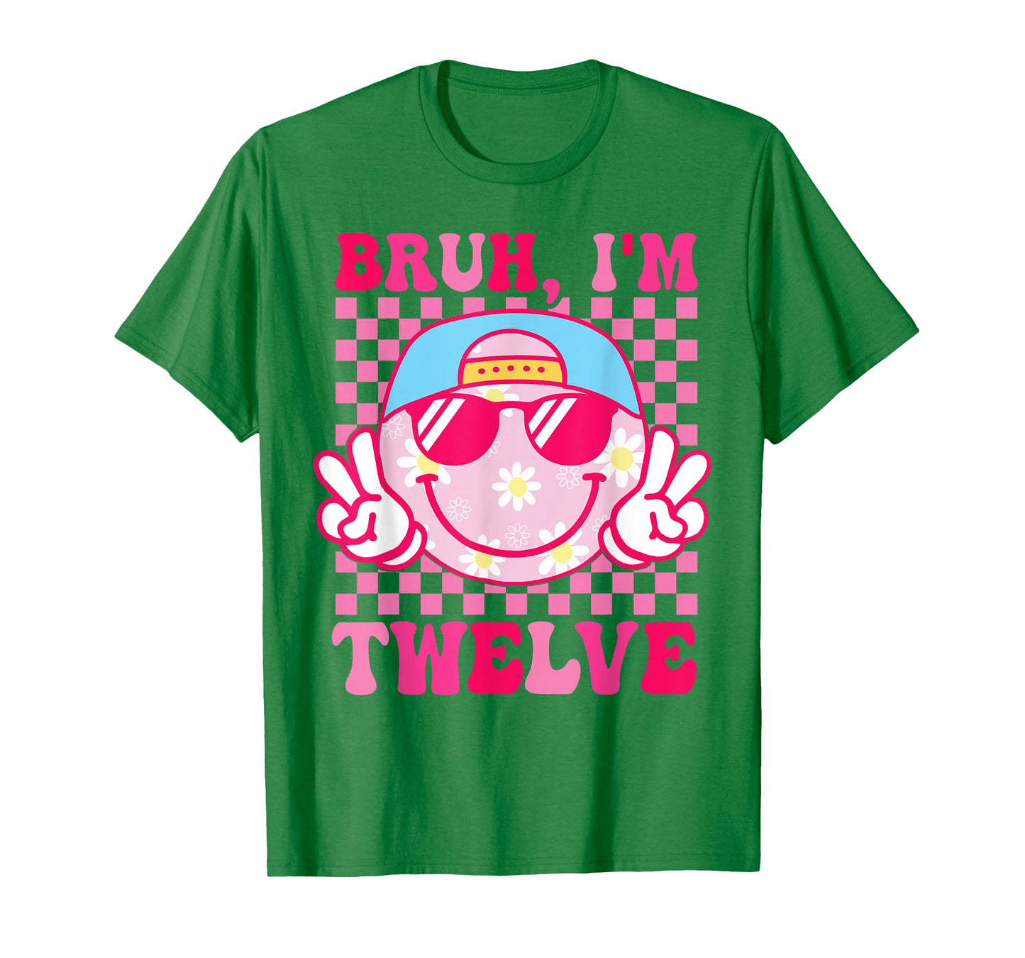 Bruh I'm Twelve 12 12th Birthday Groovy Girls 12 Years Old T-Shirt