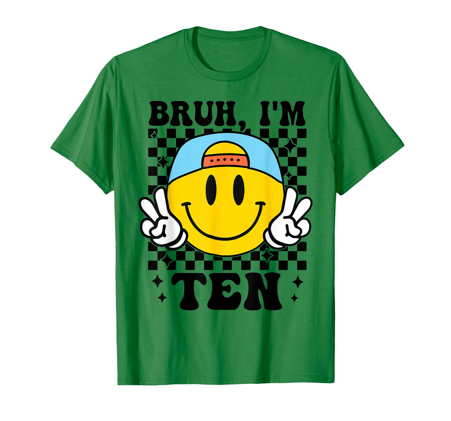 Bruh I'm Ten 10 10th Birthday Groovy Boys Girls 10 Years Old T-Shirt