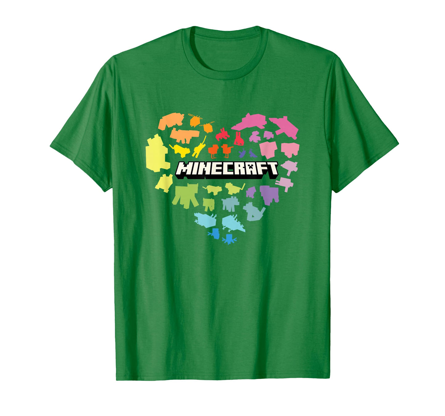 Minecraft Valentine's Day Heart Shaped Rainbow Icons T-Shirt