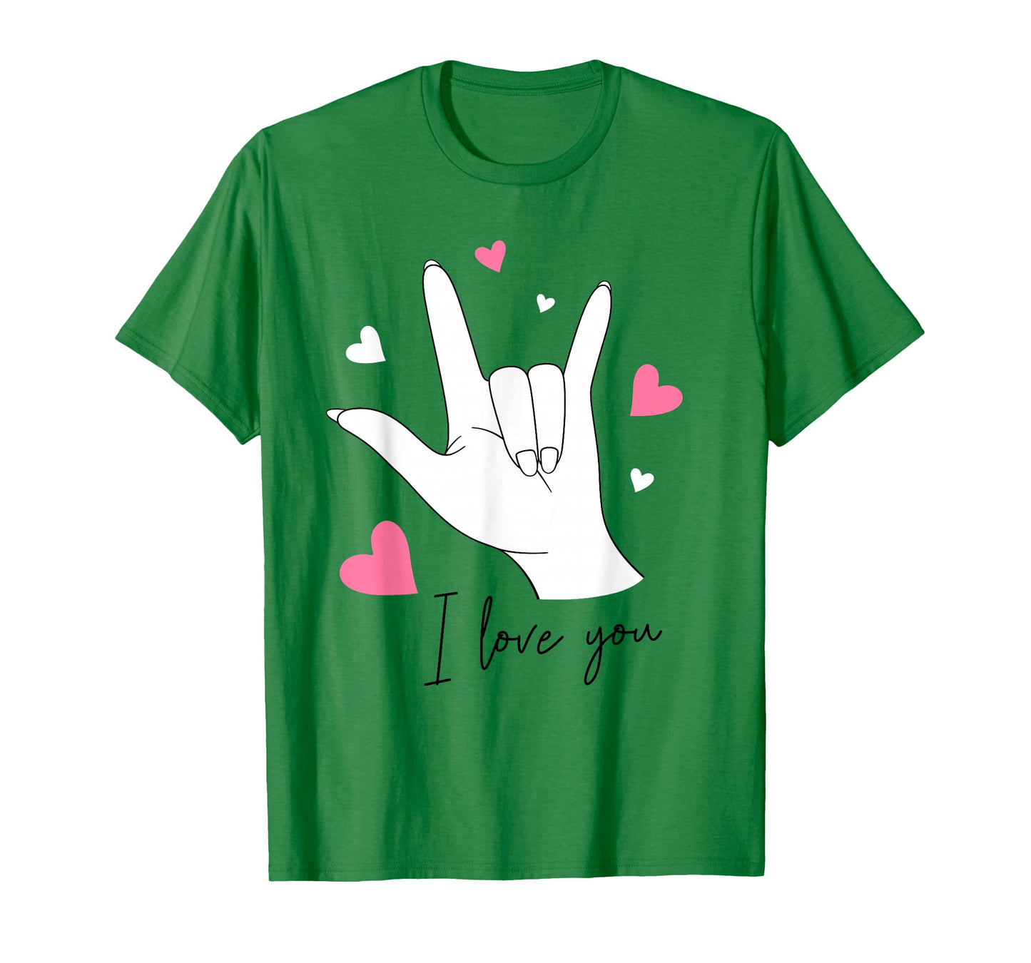 Funny Valentines Day I Love You Hand Sign Language ASL Heart T-Shirt