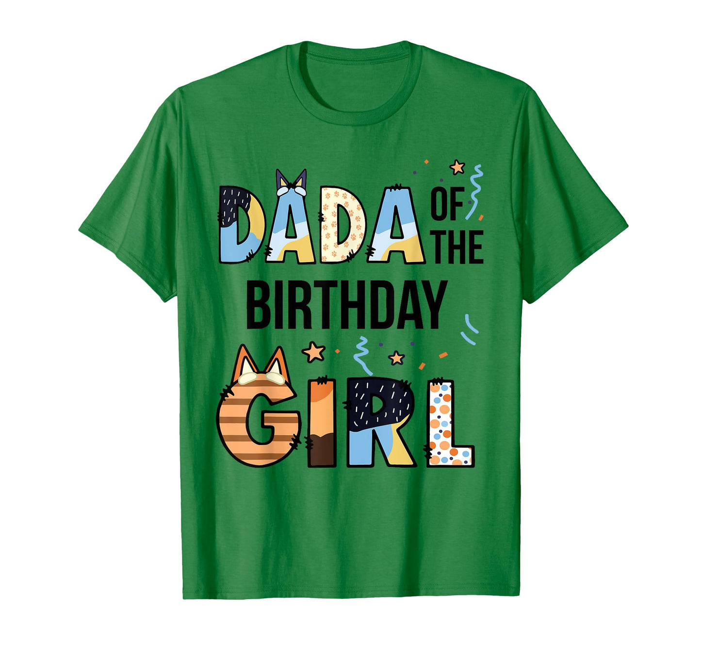 Dada Of The Birthday Girl Party Blue Dog Lover Matching T-Shirt