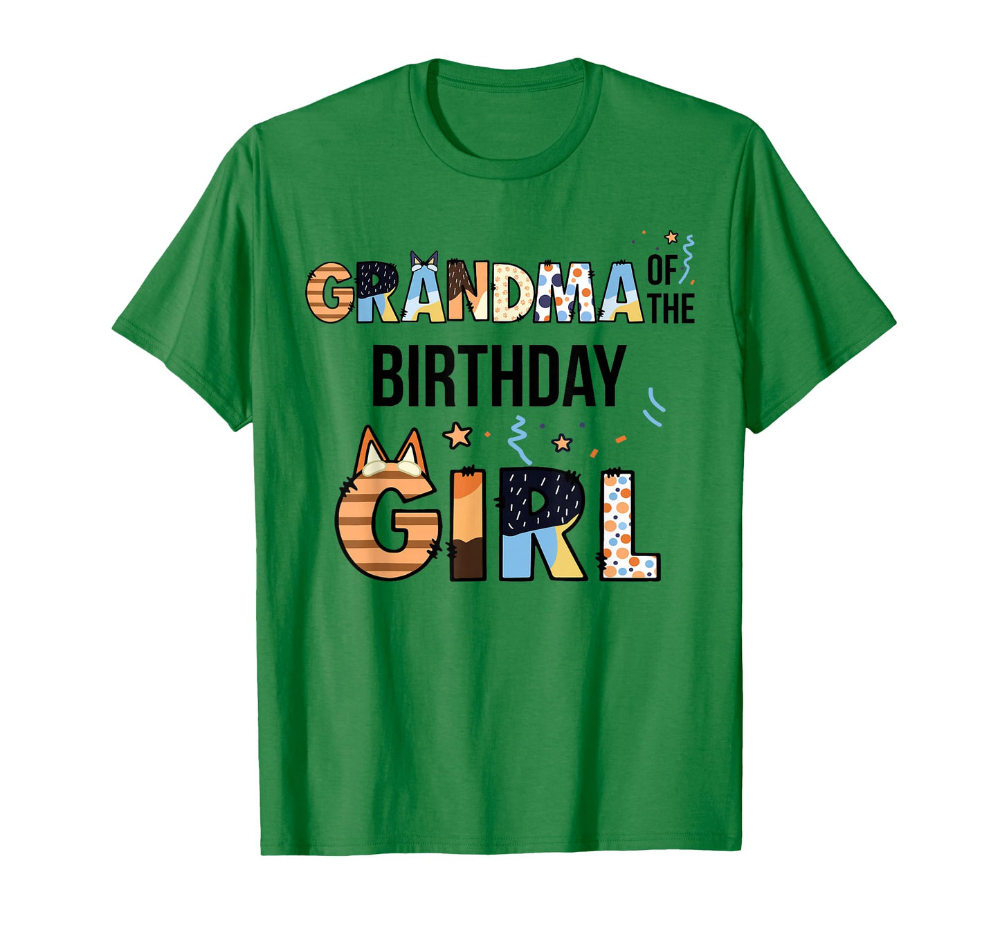 Grandma Of The Birthday Girl Party Blue Dog Lover Matching T-Shirt