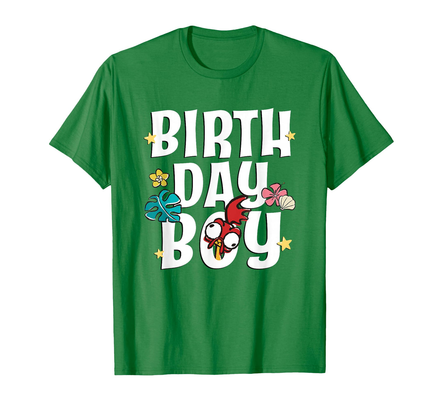 Disney Moana Birthday Boy Cute Hei Hei Big Chest Text Logo T-Shirt