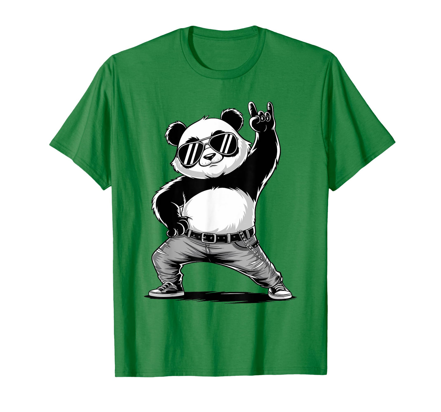 Retro Panda Rock Music Men Kids Women Panda Lover Costume T-Shirt