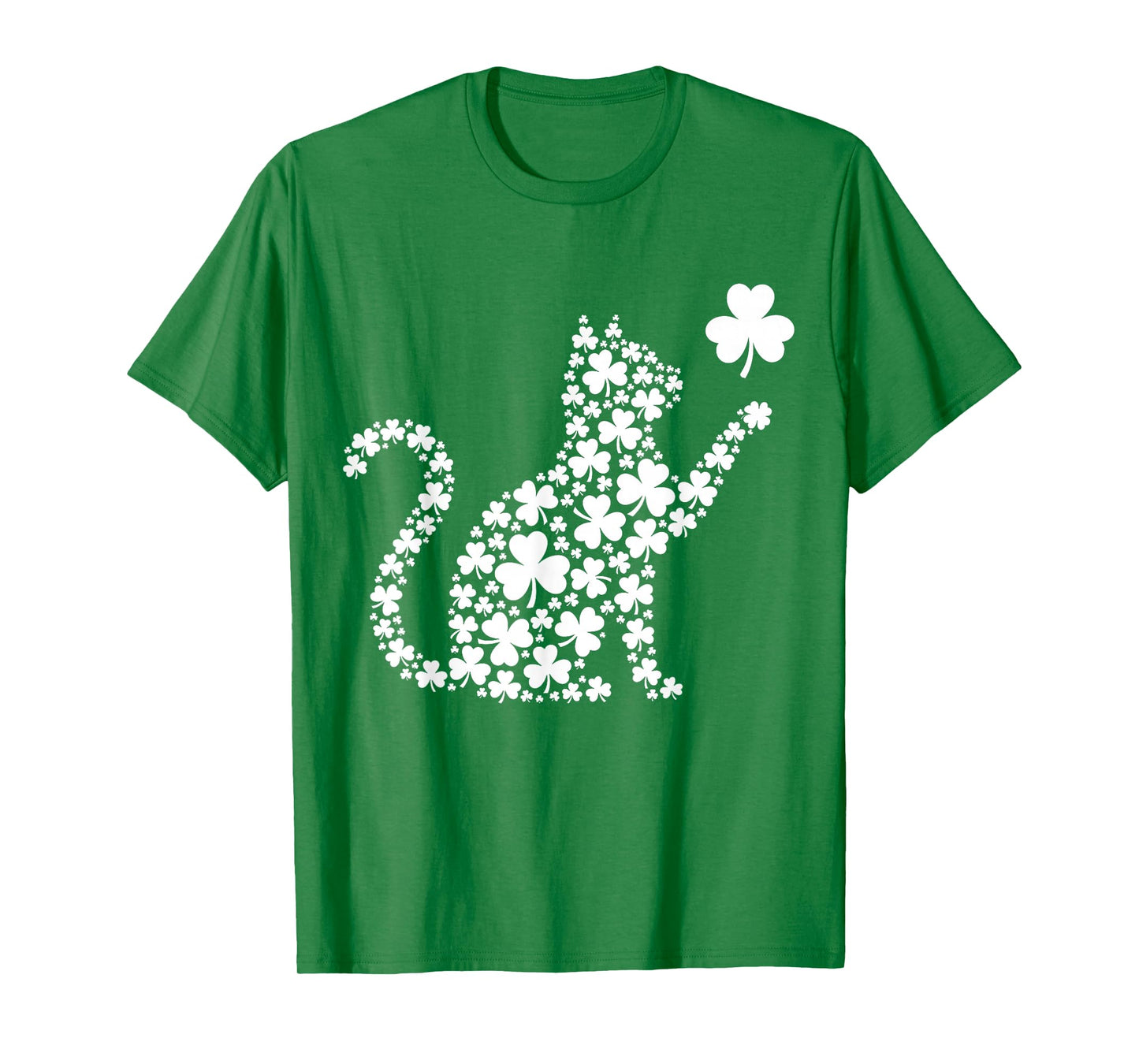 Shamrock Cat St Patricks Day Saint Pattys Girls Women T-Shirt