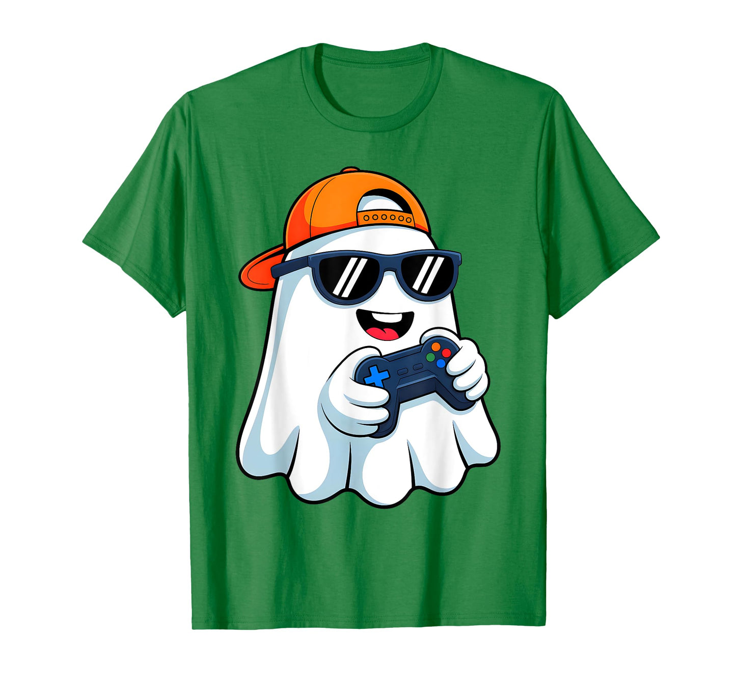 Funny Ghost Playing Video Game Halloween Gaming Boys Men T-Shirt