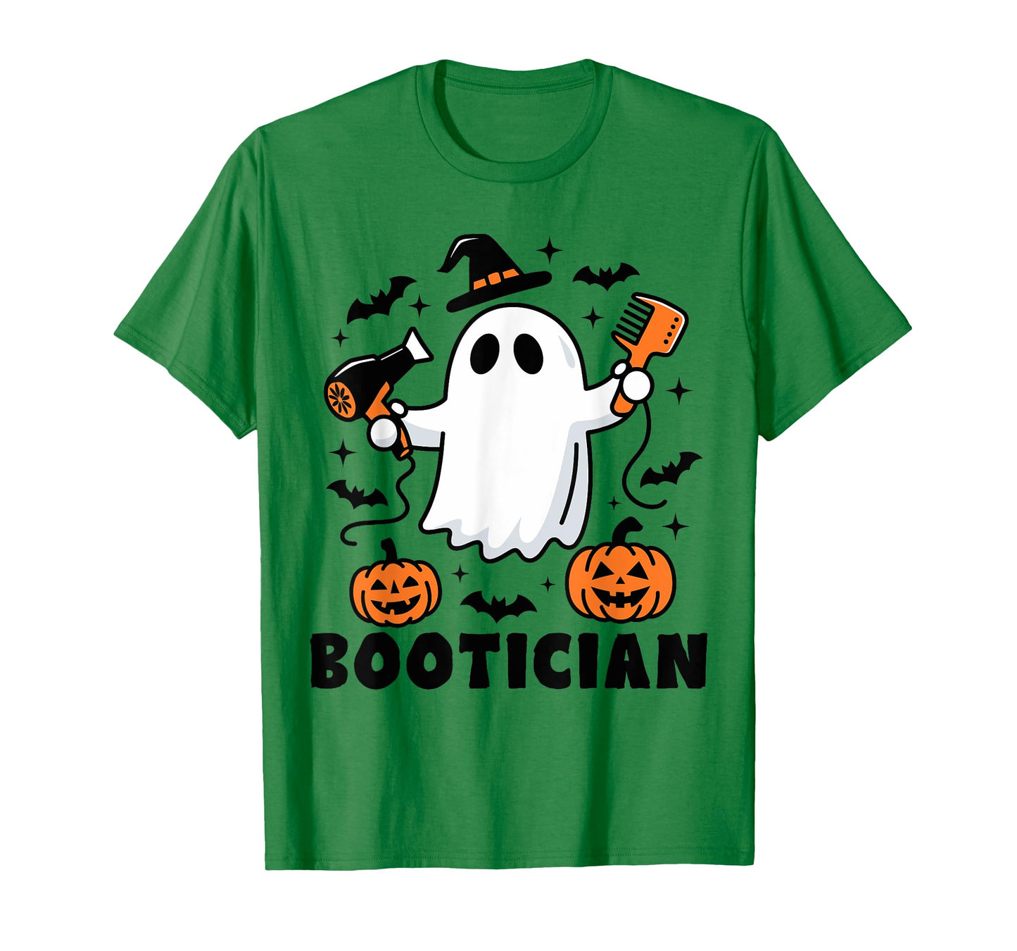 Bootician Funny Beautician Halloween Ghost Hair Stylist T-Shirt