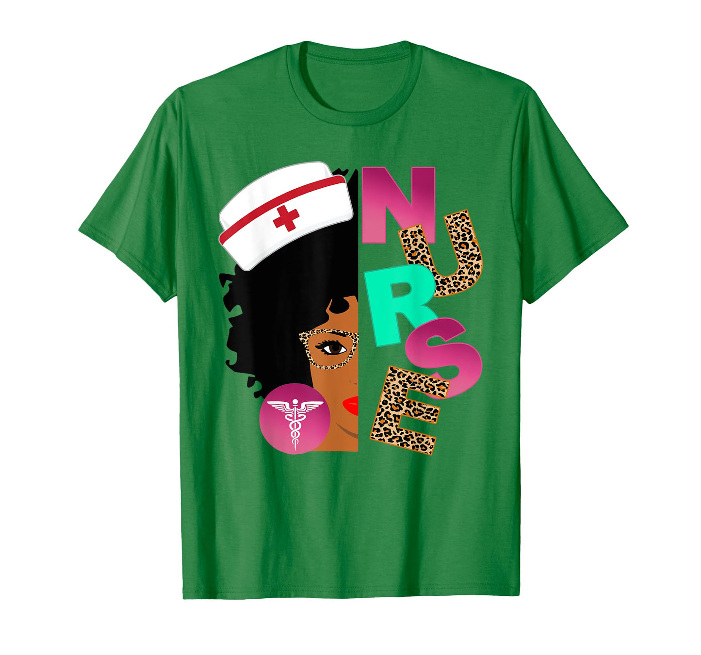 Black Strong Nurse Afro Love Melanin African American Women T-Shirt