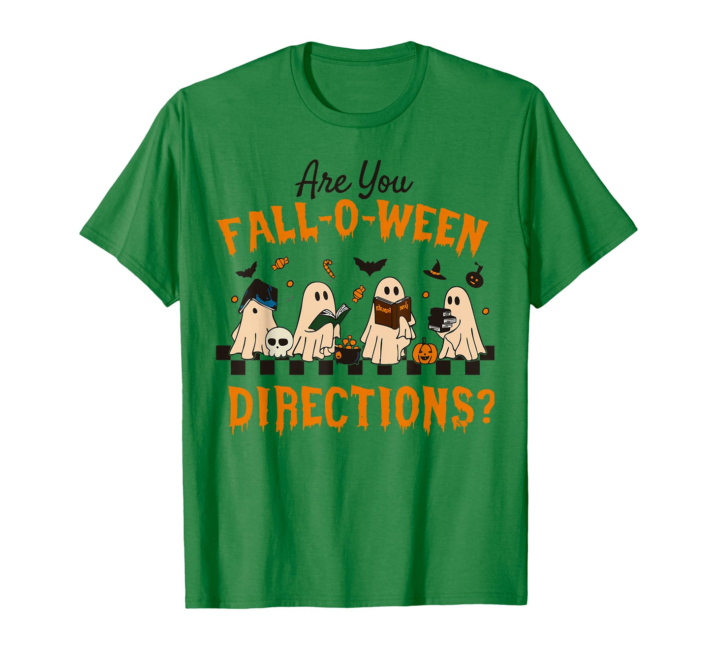 Retro are You Fall O Ween Directions Teacher Halloween Ghost T-Shirt