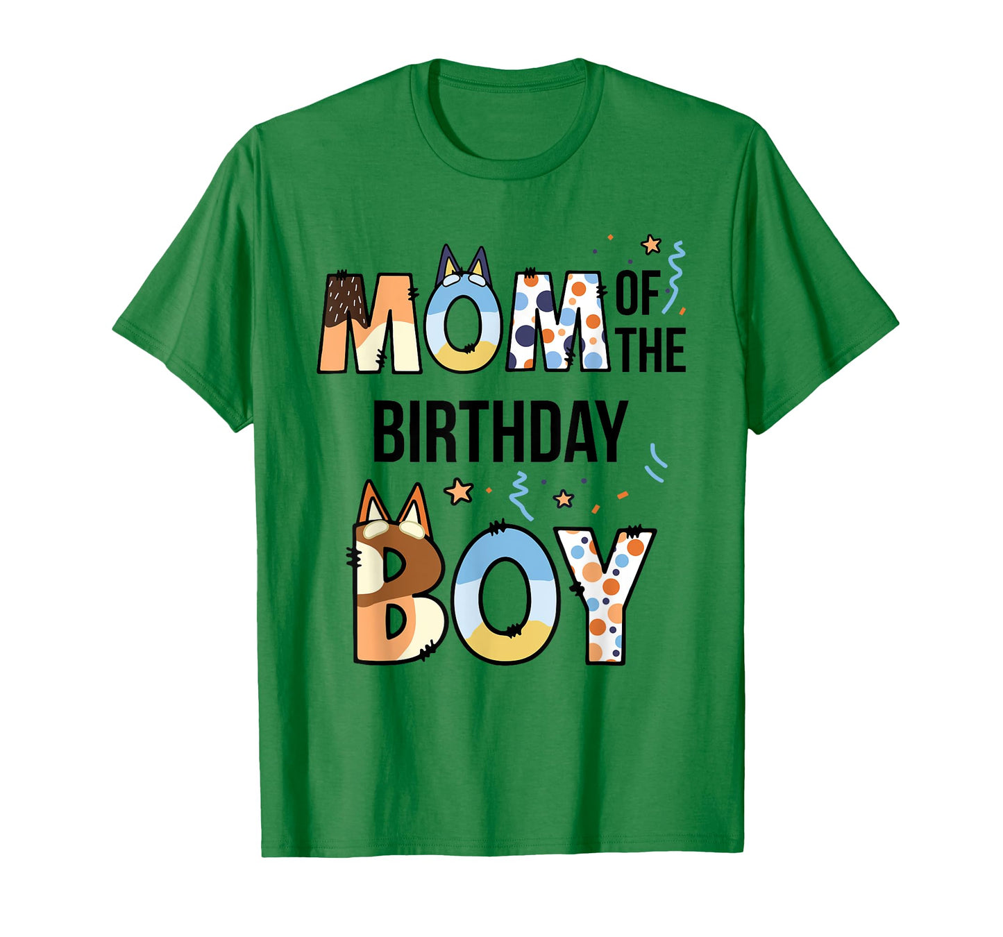 Mom Of The Birthday Boy Party Blue Dog Lover Matching T-Shirt