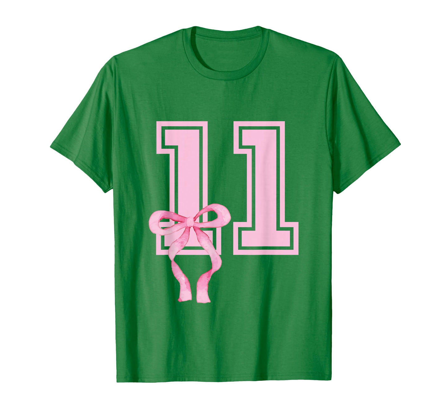11 Year Old Birthday Girl Coquette Pink Bow Aesthetic T-Shirt