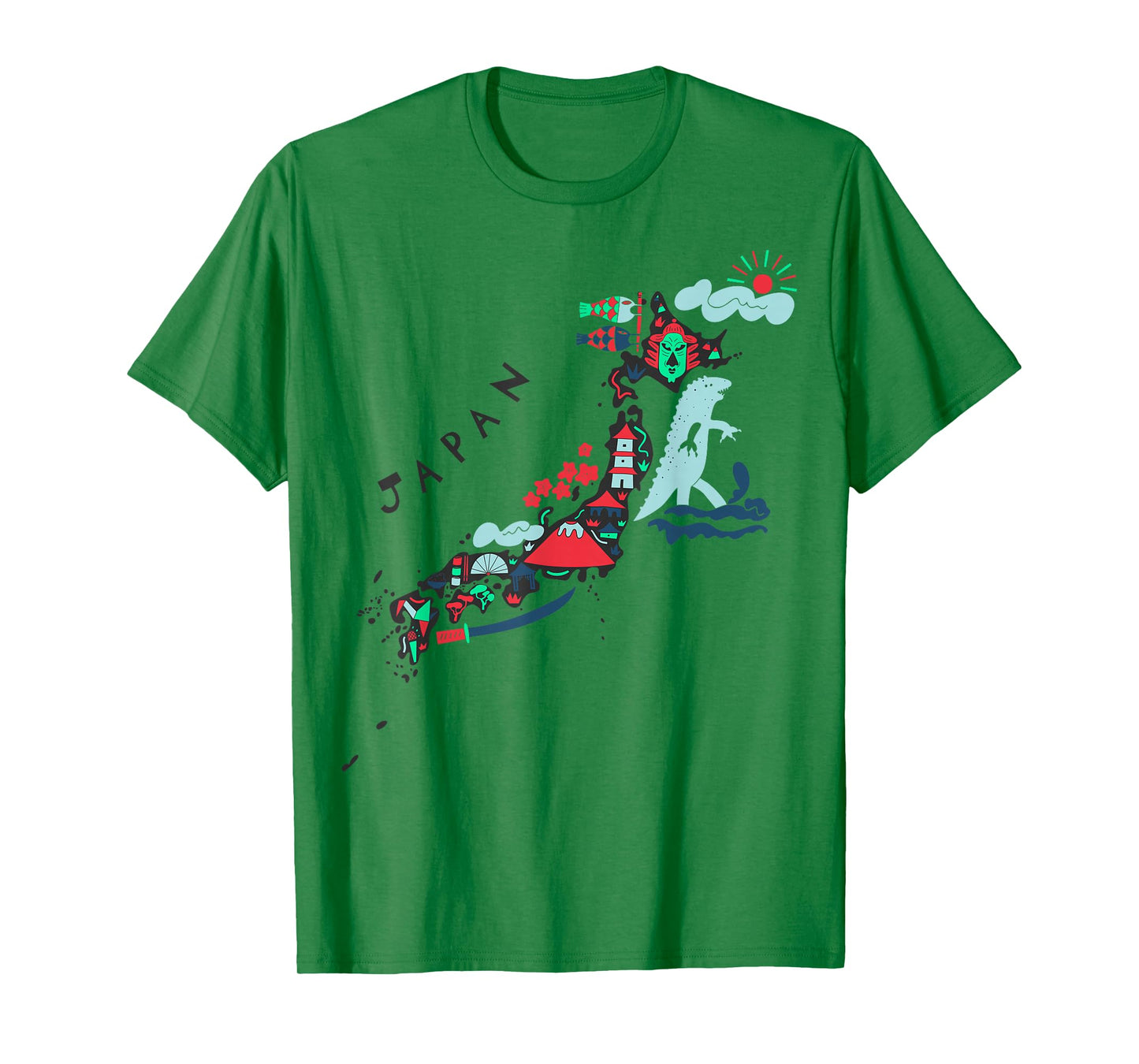 Travel Asia Japan Map Tokyo Japanese Vacation Souvenir Tee T-Shirt
