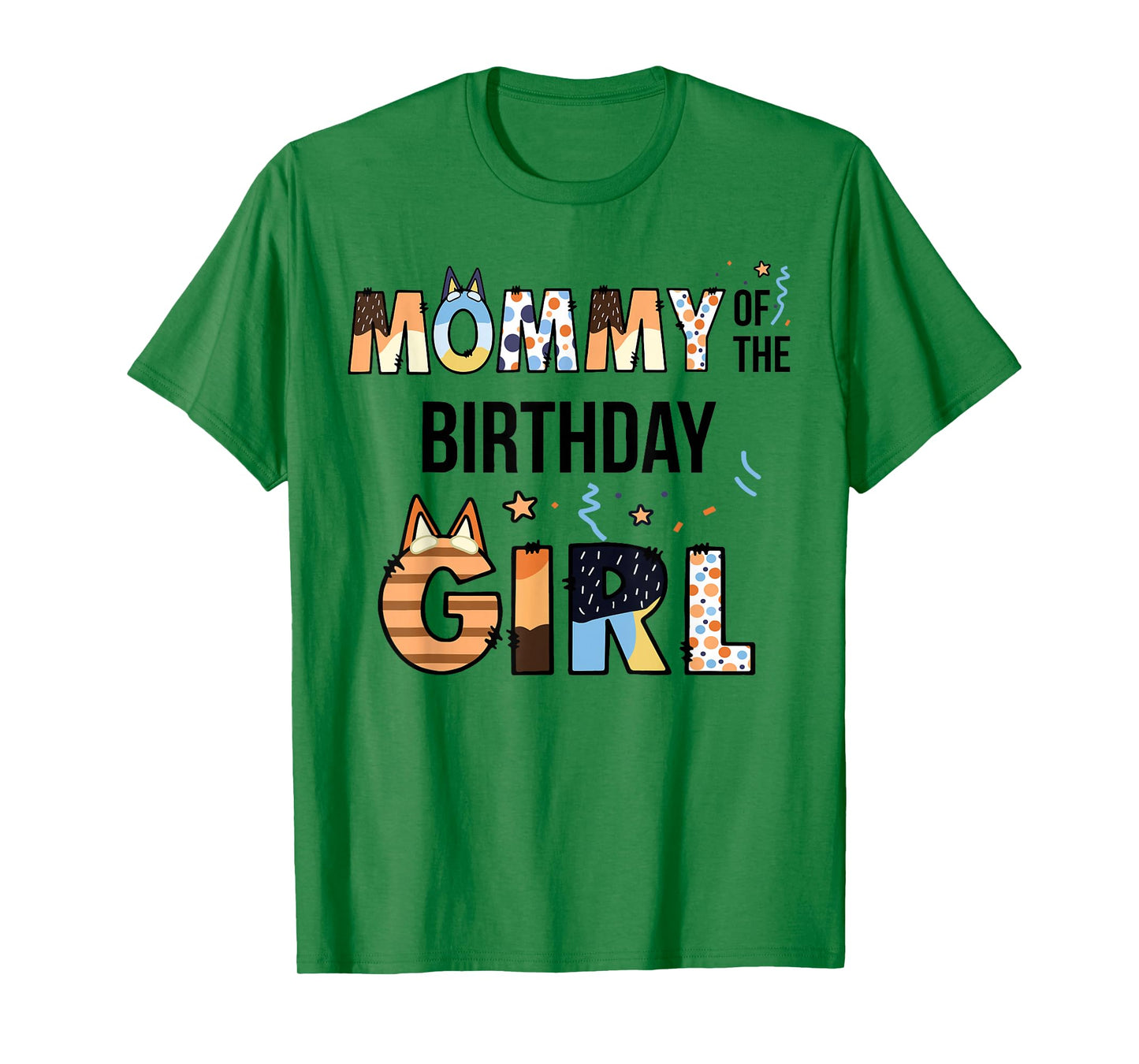 Mommy Of The Birthday Girl Party Blue Dog Lover Matching T-Shirt