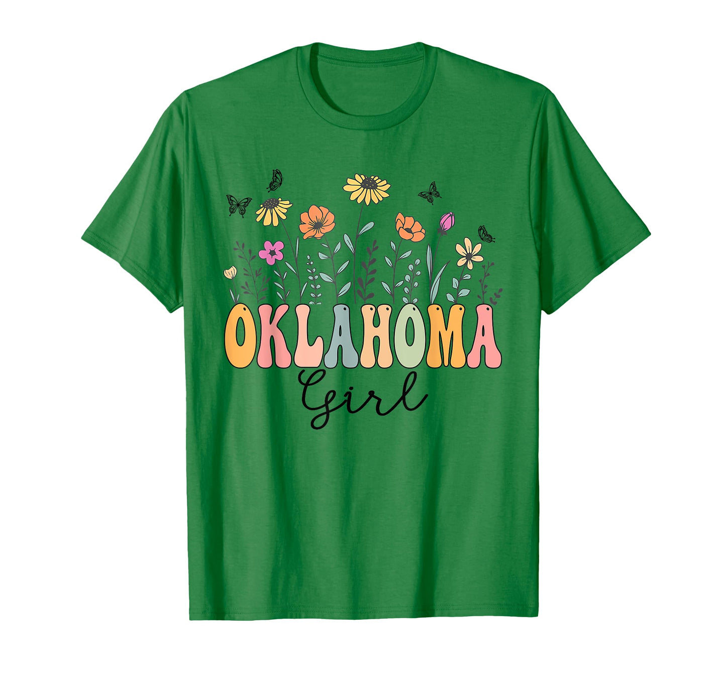 Oklahoma Girl Wildflower Groovy Oklahoma Lover T-Shirt