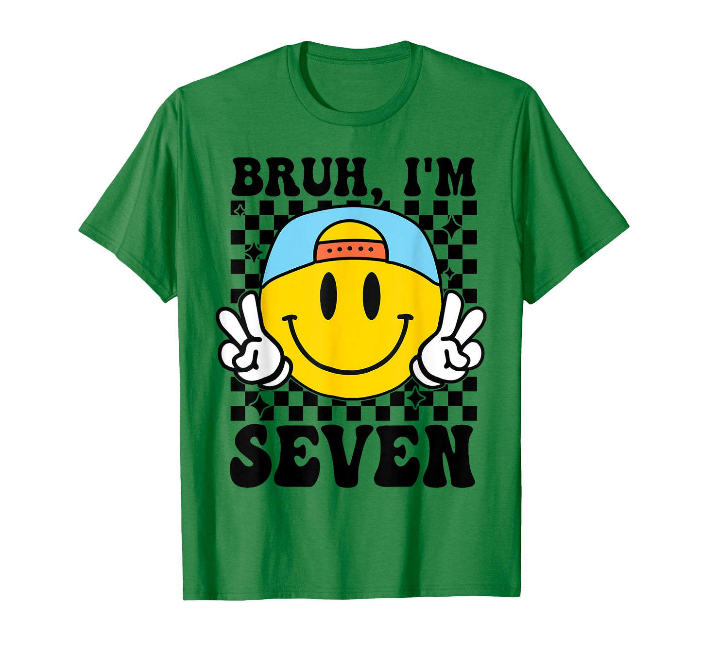 Bruh I'm Seven 7 7th Birthday Groovy Boys Girls 7 Years Old T-Shirt