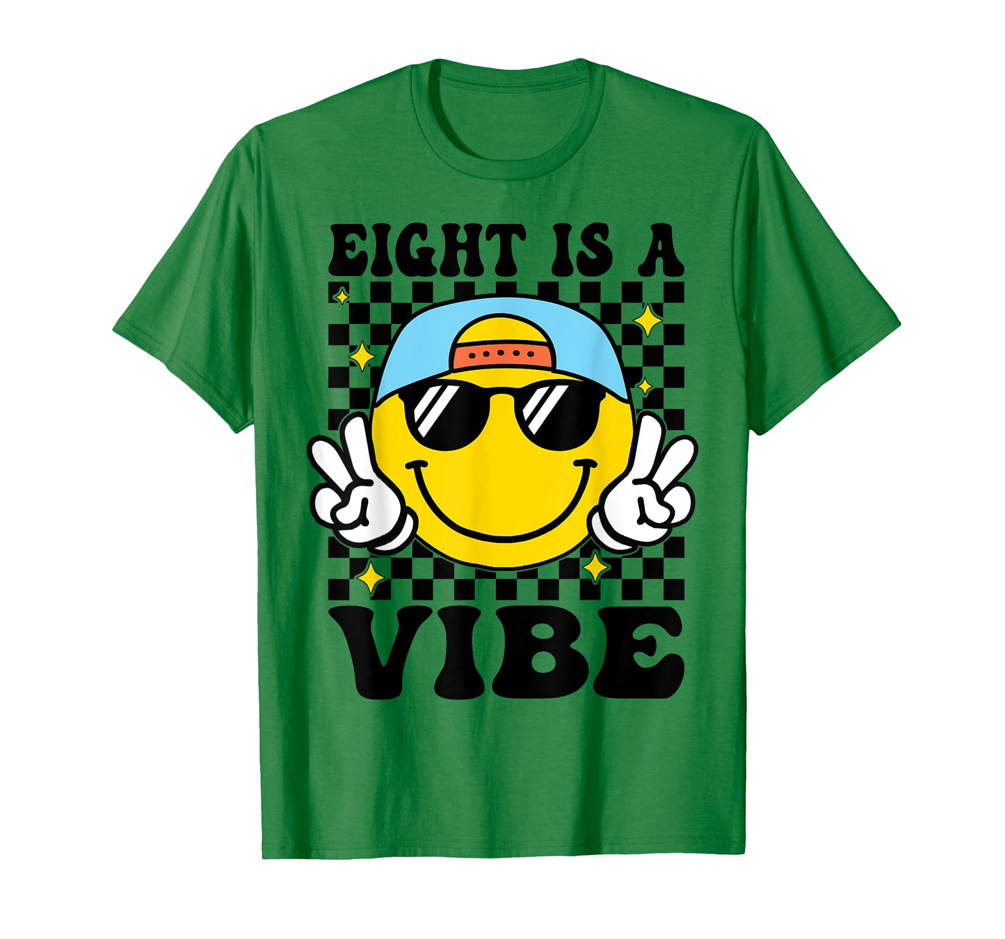 Eight Is A Vibe 8th Birthday Groovy Boys Girls 8 Years Old T-Shirt