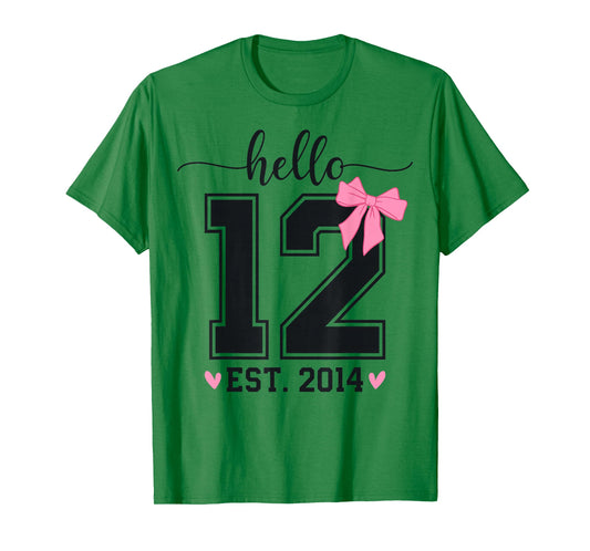 Hello Twelve EST 2014 12th Birthday Coquette 12 Year Girl T-Shirt