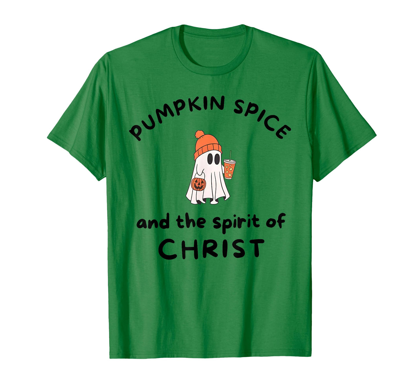 Pumpkin Spice and The Spirit of Jesus Christ Ghost Halloween T-Shirt