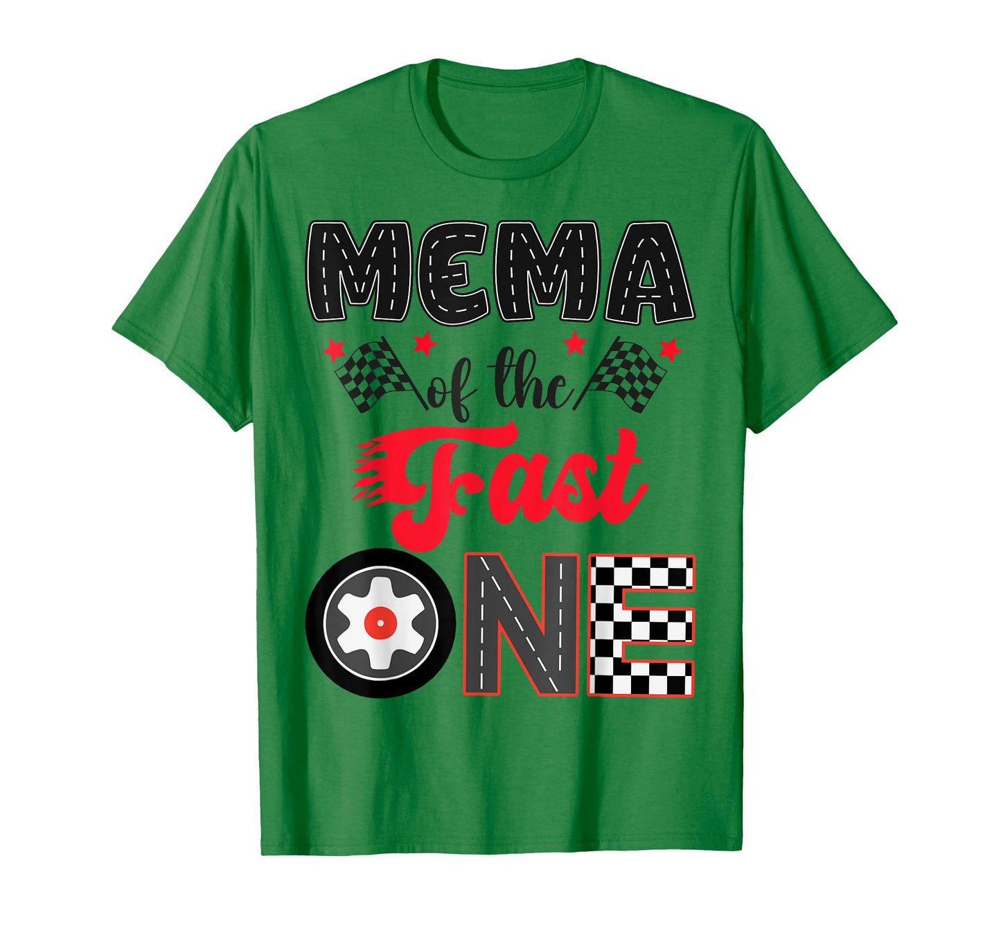 Mema Of The Fast One Car Racing Dad 1St Birthday Boy T-Shirt
