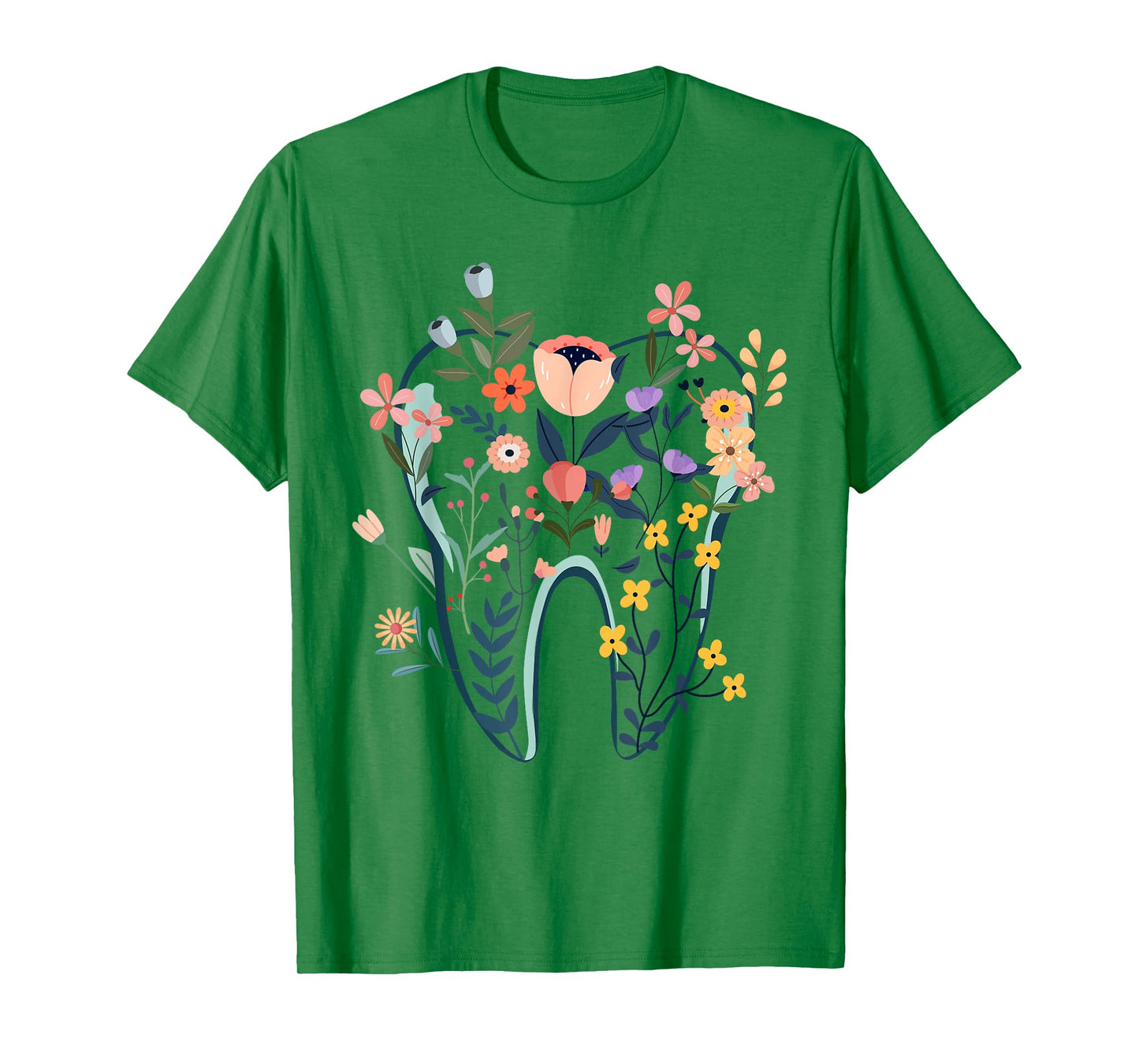 Floral Tooth, Boho Flower Dental Student Dental Assistant T-Shirt