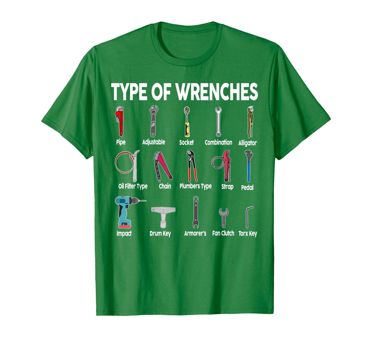 Toddler Mechanic-Shirt Types of Wrenches Technician Kids Boy T-Shirt