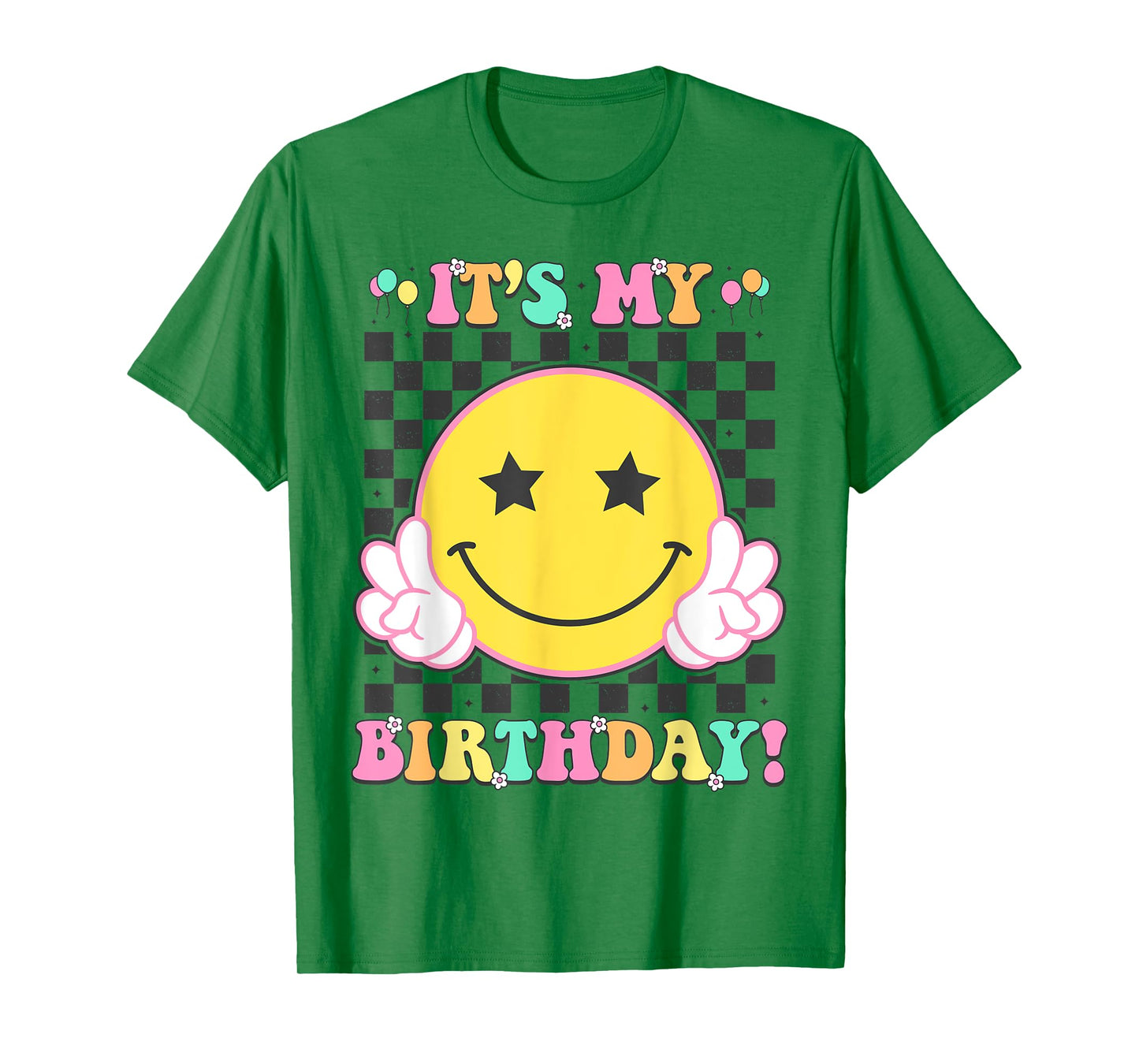It's My Birthday Girls Women Teens Kids Groovy Bday Flower T-Shirt
