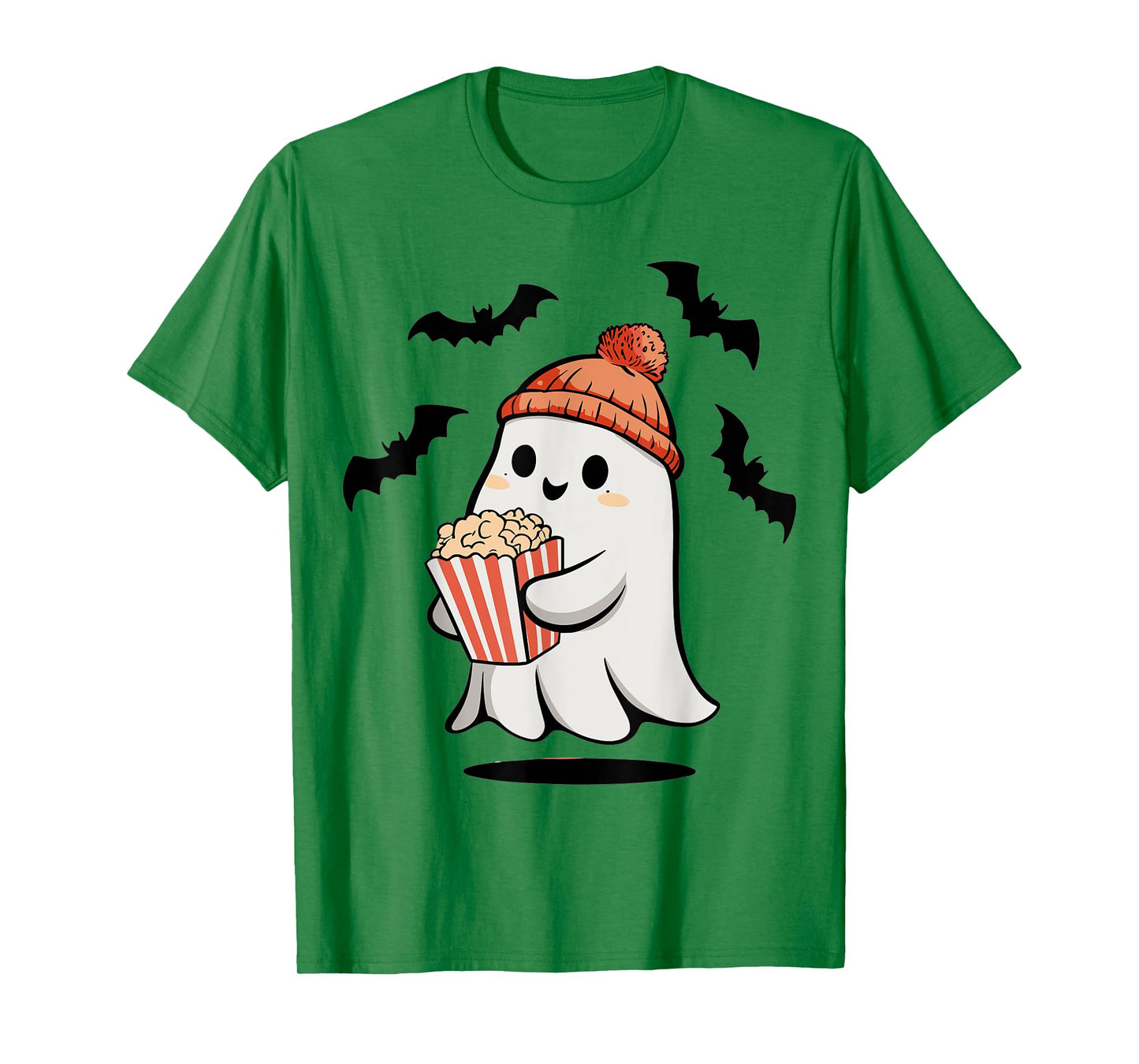 Funny Ghost Eating Pop Corn Lovers Spooky Halloween T-Shirt
