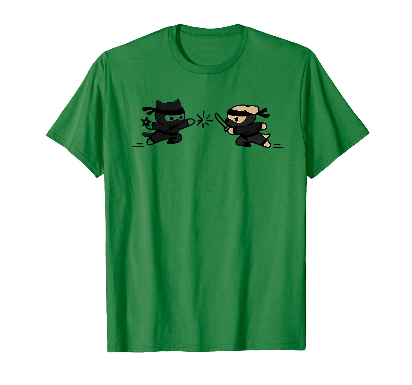 Cute Ninja Cat vs Dog, Kawaii Ninja Pets T-Shirt