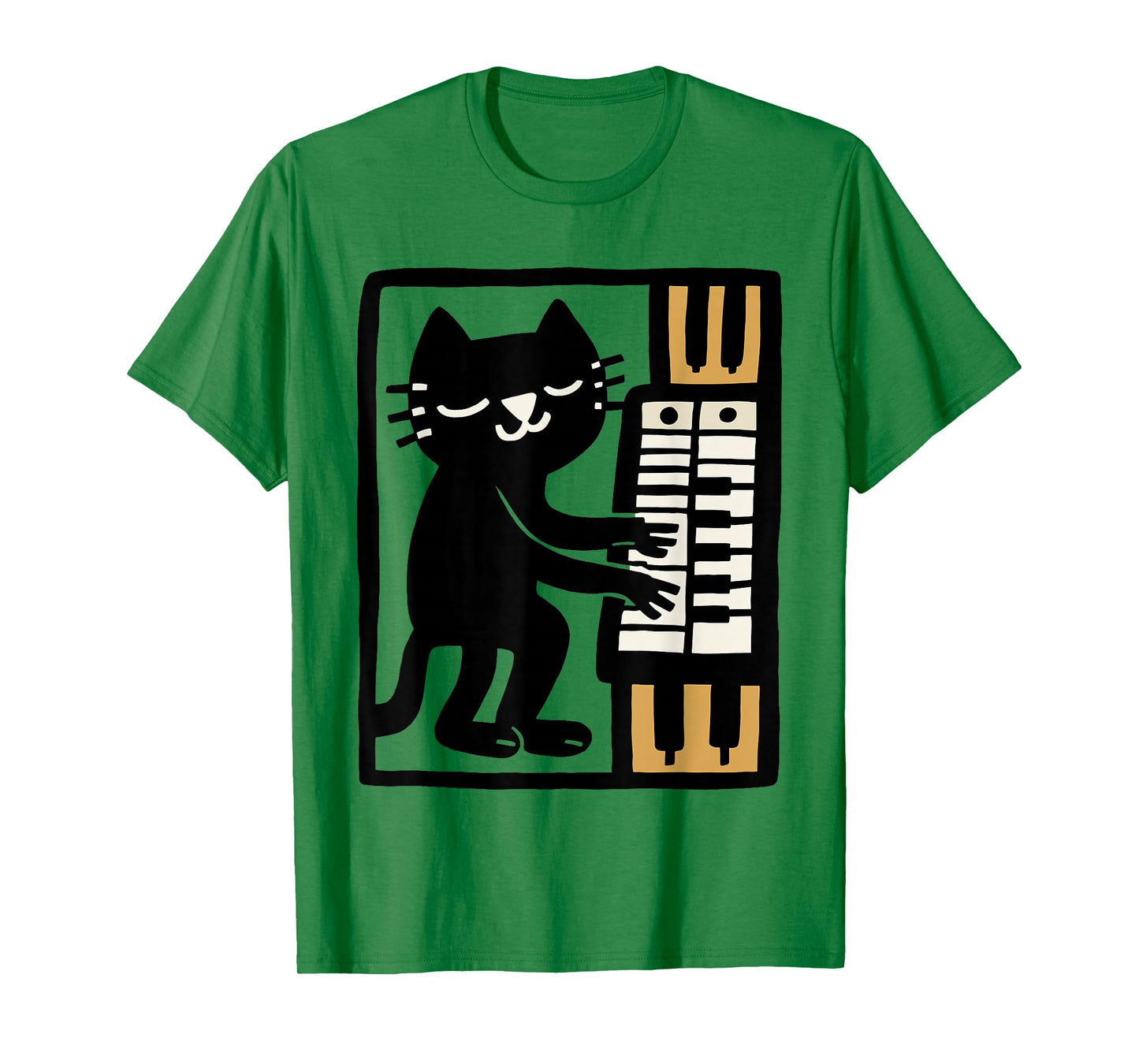 Cat Playing Organ – Funny Organist Cat Music Illustration T-Shirt