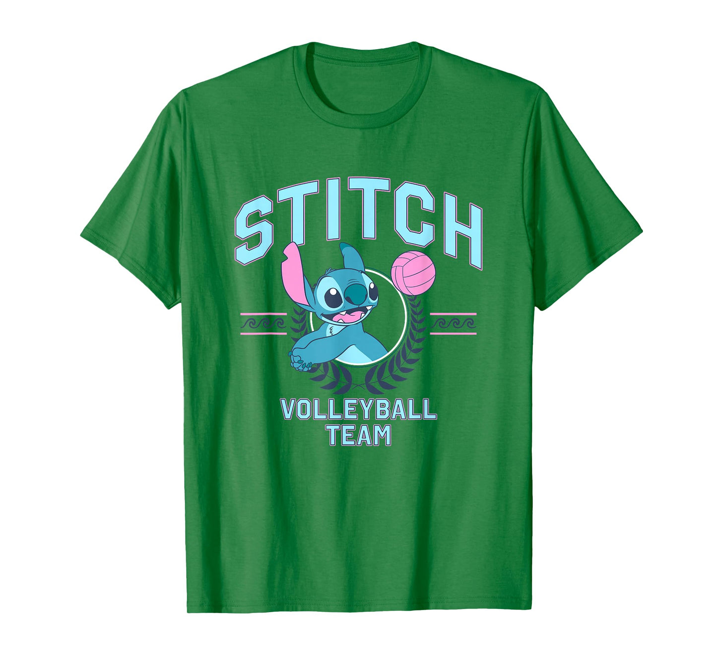 Disney Lilo & Stitch Volleyball Team Cute Stitch Chest Logo T-Shirt